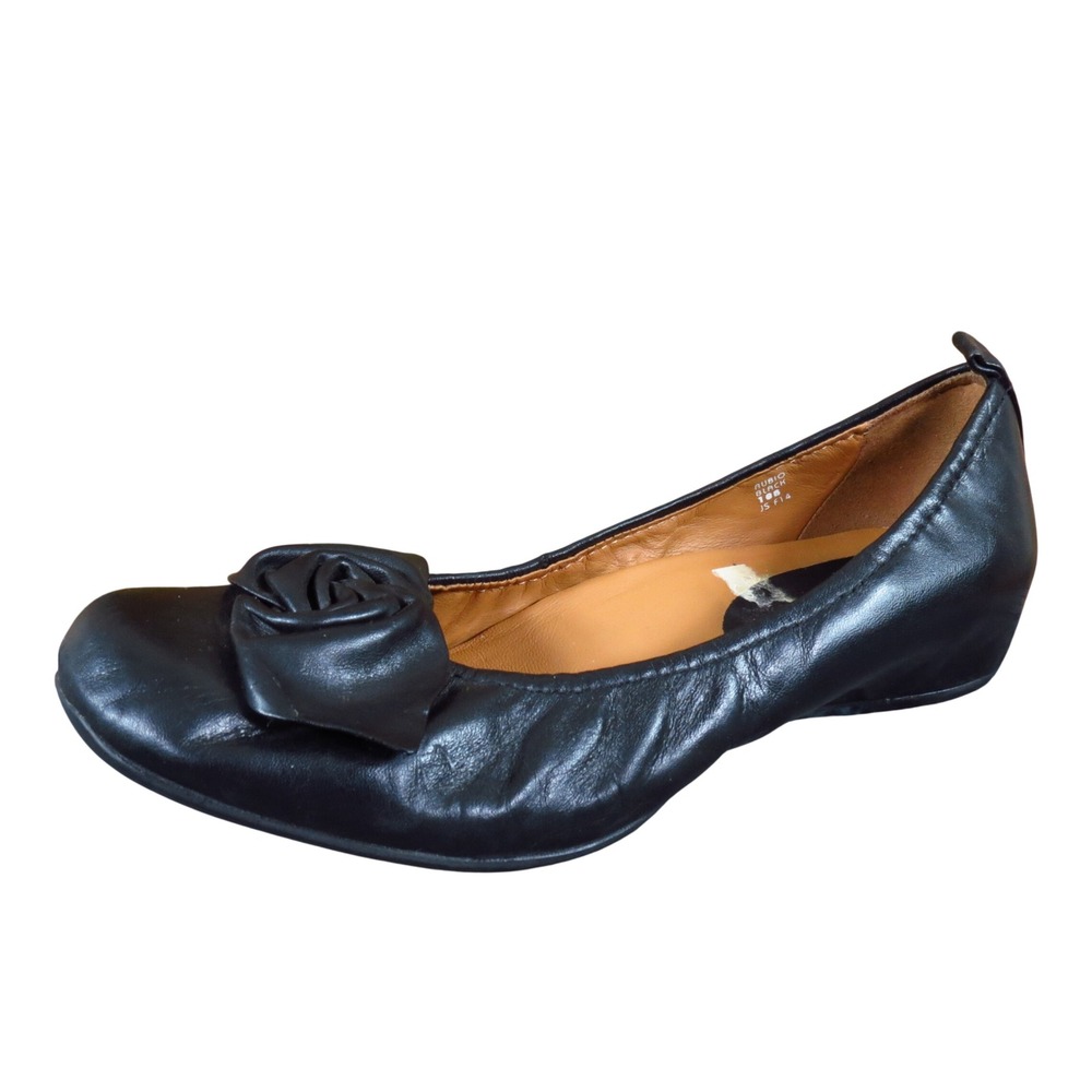 Earthies Rubio Womens Ballet Flat Wedge‎ Size 10 Dress Office Black Leather